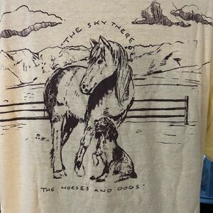 Soft Yellow Horse and Dog Cowgirl T-Shirt